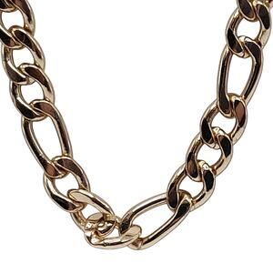 Vintage Figaro Link Chain Necklace, Gold Tone, 30 Inches